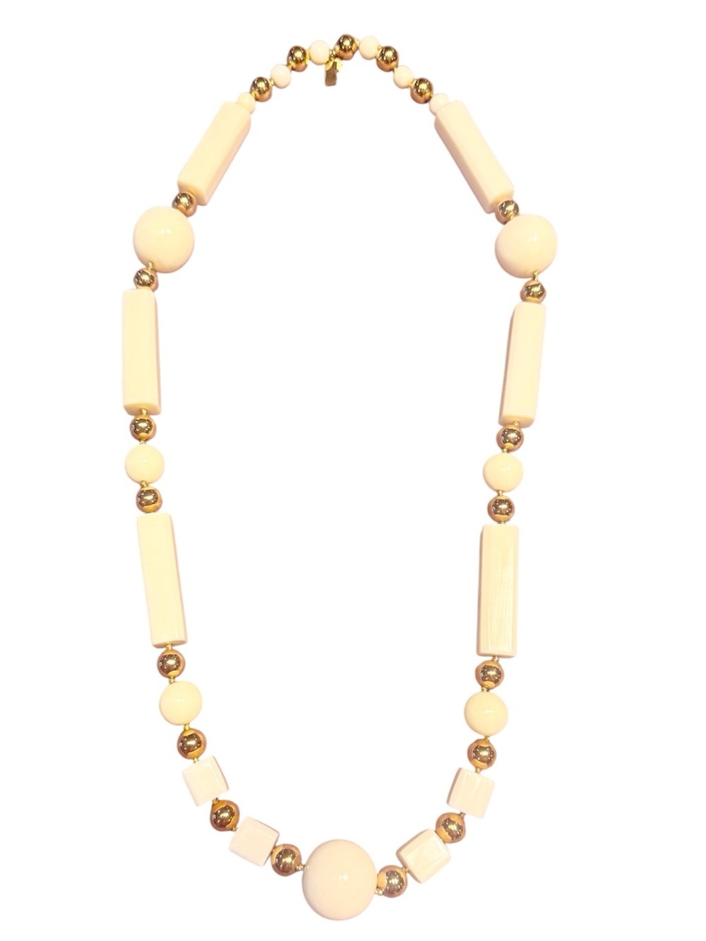 Kate Spade MARINA BAY CHUNKY BEADS CREAM IVORY GOLD Long Station Necklace